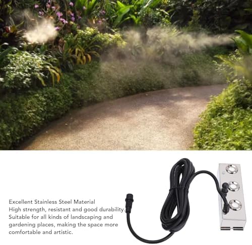 Ultrasonic Mist Maker, Durable 36V Cool Fog Humidifier for Indoor Outdoor Stainless Steel 3 Head Design with 12 Atomizing Cores 4.5L H Output Cable - Image 4