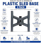 Quality Valve & Sprinkler Plastic Sled Base Sprinkler Stands, Flow-Through Design, 1/2 in. Female Threads, Gray, Above-Ground Sprinkler Support, 2 Pack - Image 3