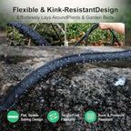 Flat Soaker Hose 25 ft 2-Pack with Splitter, 80% Water-Saving Drip Irrigation Hose 50 ft, Linkable DIY Garden Soaker Hose System for Garden Beds, Lawn, Vegetables & Trees (25ft 2-pack) - Image 4