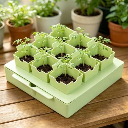 Seed Starter Tray with Handles Easy Transplant 9 Cells - Image 7