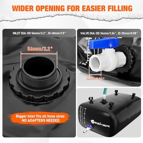 Yesker 63 Gallon Portable Water Tank Bladder for Camping Containers - Image 3
