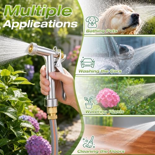 6 Pack Heavy Duty Water Hose Nozzle Bulk Zinc Metal Pistol Garden Nozzle - Image 5