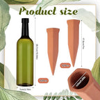 SiliFine 12 Sets Terracotta Watering Spikes,Grass Green and Terracotta - Image 2