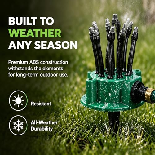 360° Coverage Precision Garden Irrigation Sprinkler, Automatic Rotating Lawn Sprinkler for Yard Large Area, with Heavy Duty Spike Base for Grass (3) - Image 5