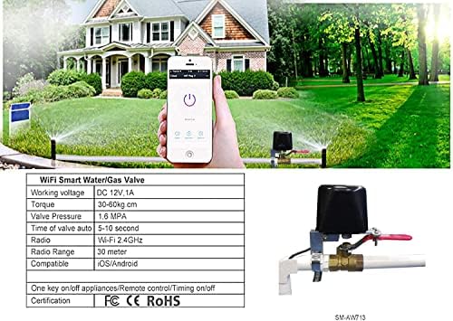 Smart WiFi Water Valve, APP Remote Control, Compatible with Alexa and Google Assistant, iOS/Android Apps, for Kitchen Gas Shutoff Valve, Farm Irrigation - Image 2
