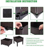 Ochine Raised Garden Bed Planter Box Kit Self-Watering Plastic Elevated Garden Beds Flowers Vegetables Herbs DIY Gardening Outdoor Indoor Planting Grow Box Container for Garden Patio Balcony Backyard - Image 4
