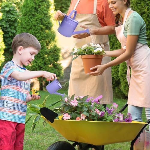 Small Metal Watering Can Set, Pink, 1.2L and 0.23L Garden Cans with Long Spout, Indoor Outdoor Plant Care (Purple) - Image 3