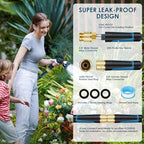 Non-Expandable Garden Hose 100 FT, Lightweight Hose with 10 Function Spray Nozzle, Kink-Free Flexible Water Hose, Durable, Leak-Proof, 360° Swivel Connectors, Portable Storage Strap - Image 6