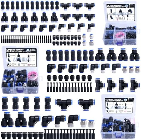 170 PCS Pneumatic Quick Connect Air Hose Fitting Kit by Ailbiuko