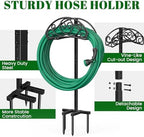 Sunvigor Garden Hose Holder, Heavy Duty Metal Hose Stand with 4 Spikes, Holds Up to 150FT Hose, No Drill Freestanding Hose Reel Alternative for Yard Lawn Outdoor - Image 5