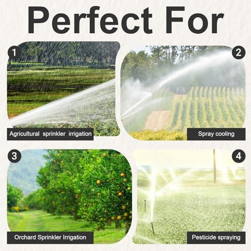 2" Farm Irrigation Sprinklers, Farm Irrigation Sprinkler with Pressure Gauge, 360° Large-Area Watering Spray, Watering Spray with 7 Replacement Nozzle, for Farmland, Farm Irrigation, Industrial - Image 6