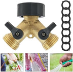 Hose Splitter Brass 2 Way Garden Hose Connector 3/4 Thread Y Shape Hose Spigot Adapter Water Hose Splitter for Farm for Water Faucet & Spigot - Image 2