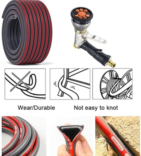 Stainless Steel Garden Hose Reel, Retractable Hose Storage Holder for Wall or Floor, Durable Metal Garden Reel with 10m Hose for Watering and Cleaning - Image 2