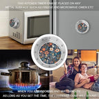 Mechanical Kitchen Timers for Cooking,Small Flower Pattern Printed 60 Minute Magnetic Countdown Timer,Cute Cooking Timers with Alarm,Stainless Steel Time Timer Manual No Batteries Required - Image 4