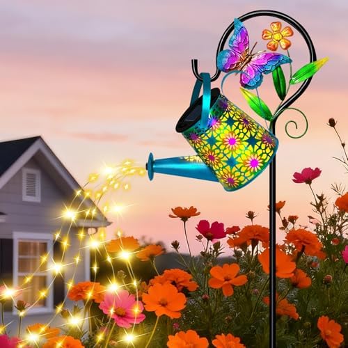 Solar Garden Lights Outdoor,Butterfly Watering Can Light, Waterproof Decor - Image 7