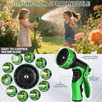 Garden Hose 100 ft Flexible Water Hoses Non-Expanding Lightweight Portable No Kink High Pressure Flat Fabric 3/4” fittings Leak-proof Durable Pipe for Outdoor Outside Yard Lawn Patio Watering Car Wash - Image 4