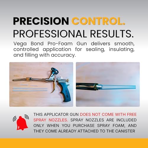 Vega Bond Spray Foam Gun 360° with Swivel Tip Heavy-Duty Pro Foam Gun Only - Image 5