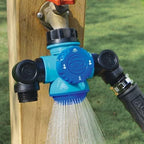 Aqua Joe SJI-MFGA2 Multi-Function Outdoor Faucet and Dual Garden Hose Tap Connecter - Image 2