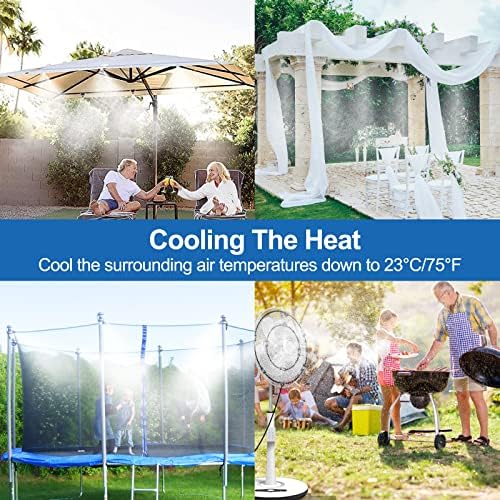 Misters for Outside Patio, 50FT Misting Hose + Tee-Connector 10PCS.Outdoor Water Mister Cooling System, Backyard Mist Hose Kit for Garden,Greenhouse,Fan,Deck,Umbrella,Canopy,Porch.Trampoline Sprinkler - Image 3