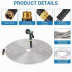 100FT Heavy‑Duty Stainless Steel Garden Hose with Spray Nozzle - Image 2