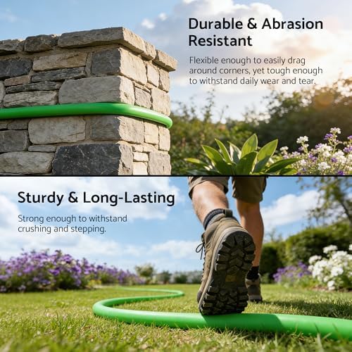 Rubber Garden Hose 30 ft, 5/8" Lightweight Water Hose, Aluminum Fittings - Image 6