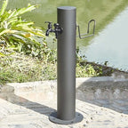Garden Water Column with Faucet,304 Stainless Steel Vertical Water Column Outdoor Hose Stand ，Landscape Decor Yard Hydrant Fountain ，for Car Washing and Watering by Unknown