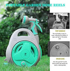 Hose Reel Cart Garden Hose Reels for Outside Retractable Handheld Outdoor Hose Reels, Hand Crank Hose Organiser, Compact Portable Hose Cart, with Water Gun (A Hose Cart+15+5m Pipe) - Image 4