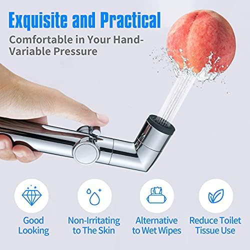 JONKEAN Bidet Sprayer for Toilet, Sprayer for Bathroom Chrome - Image 3