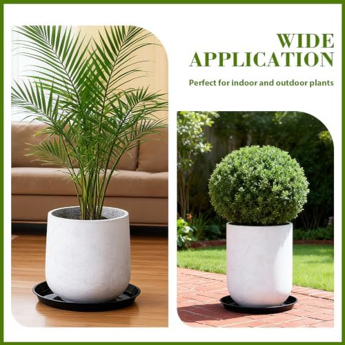 6 Pack 18 inch Plant Saucers for 15.5 inch Planters, Modern Matte Finish 18 20 22 25 inch Flower Pot Drip Tray Base for Indoors Outdoors, Heavy Duty Plant Trays to Catch Water, Black - Image 5