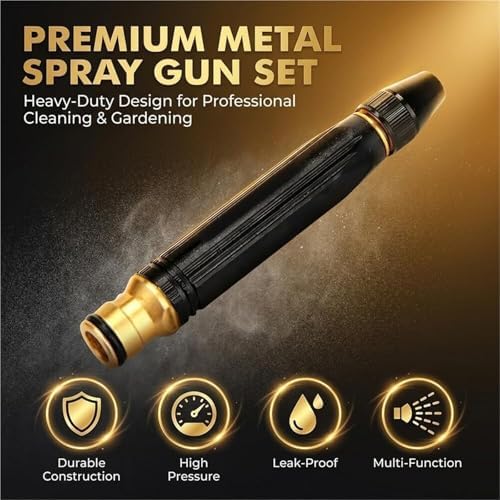 High Pressure Hose Nozzle,2026 Upgrade Heavy Duty Adjustable Twist Hose Nozzle Jet Sweeper Nozzle, Metal Outdoor Watering Attachment for Driveway, Deck, Car Washing(2 sets) - Image 5