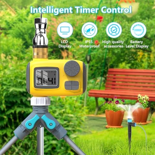 100FT Drip Irrigation System Kit with Water Timer for Garden - Image 2