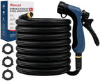 50FT 3-Layer Reinforced Garden Hose with Industrial Metal Nozzle by Unknown
