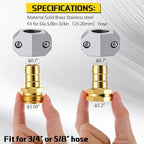 48 Pcs Garden Hose Repair Connector with Clamps, Male and Female - Image 3