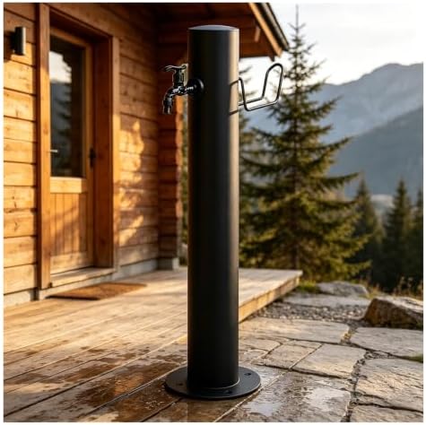 Yard Antifreeze Cracking Floor-Standing Water Spigot,Stainless Steel Vertical Water Hydrant,with Hose Holder,Freestanding Garden Waters Column for Car Watering by Unknown