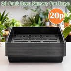 RooTrimmer 20 Pack Nursery Pots Trays (16.5"x13.2"x2.8"), Plastic Seed Starter Trays, Durable Carrying Seedling Starter Tray, Reusable Tray for Planting and Collecting Drainage Water (Black) - Image 3