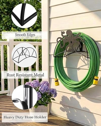 Octopus Hose Hanger Metal Wall Mount Heavy Duty 125'5/8" Garden Hose Holder - Image 2