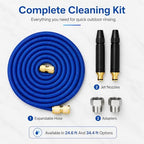 High Pressure Hose Nozzle with 24.6 ft Hose, Jet Sweeper Nozzle with 3/4 Garden Hose Adapter, Car Wash Hose Kit for Driveway Patio Yard Cleaning (24.6 ft Hose) - Image 6