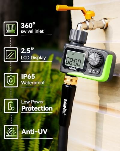 RAINPOINT Sprinkler Timer, Water Timer for Garden Hose, Garden Hose Timers for Watering, Irrigation with Manual Watering/Rain Delay for Outdoor Lawn & Yard - Image 5