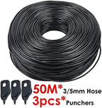 3/5mm PVC Hose Micro Drip with Puncher, Blank Distribution Line Water Hose Garden Watering Tube for Garden Irrigation System(50M) - Image 2