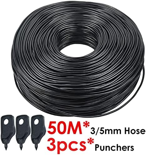 3/5mm PVC Hose Micro Drip with Puncher, Blank Distribution Line Water Hose Garden Watering Tube for Garden Irrigation System(50M) - Image 2