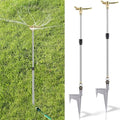 Funnymoom 2 Pack 3-arm Rotating Telescoping Sprinkler 360 Degree Swivel Garden Sprinkler High Rise Lawn with Step Base up to 41.7 Inch for Large Area Coverage (Silver) by Funnymoom