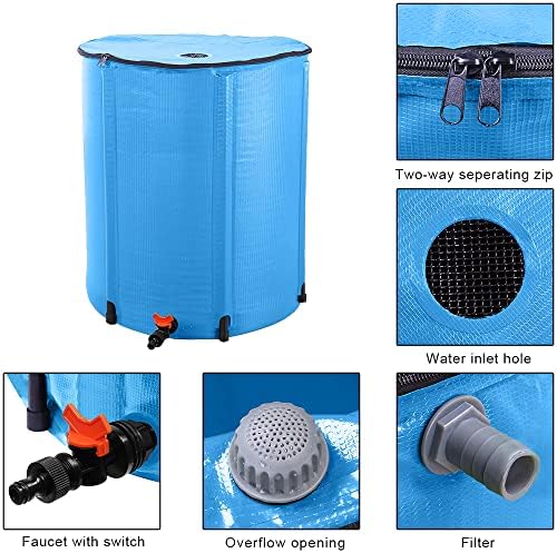 50 Gallon Collapsible Rain Barrel with Spigot and Zippered Top - Image 3
