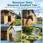Mellbree Misters for Outside Patio 60FT/18M, Pre-Assembled Misting Cooling System with 19 Brass Nozzles & 3/4" Adapter, Outdoor Mister for Garden, Backyard, Pool, Greenhouse, Play Area, Trampoline - Image 5