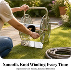 Heavy Duty Hose Reel with Hand Crank | Stainless Steel, Manual, Hardware, for Garden, Gardeners, 50M - Image 5