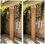Woodgrain Water Dispenser, 304 Stainless Steel Garden Hose Stand with Faucet, Vertical Water Column for Outdoor Use, Durable and Stylish (31.5in/80cm) - Image 7
