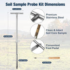 HOMAR 36 Inch Soil Sample Probe Stainless Soil Sampler Kit - Image 2