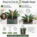 HyJeryty Non-Clogging Iridescent Ball Plant Watering Globes with Terracotta Spikes, Hand Blown Glass Self Watering Planter Insert, Watering Bulbs for Indoor Small & Medium Potted Plants (3 Pack) - Image 5