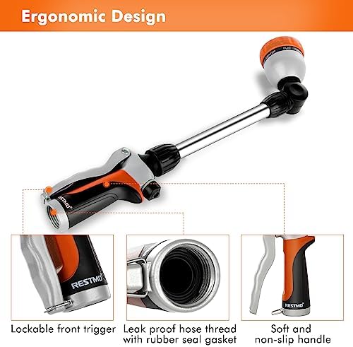 RESTMO Heavy Duty Metal Hose Wand, Watering Wand for Garden Hose - Image 4