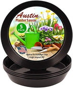 5 Inch (4 Inch Base) Plant Saucer, Black, Case of 100 by AustinPlanter