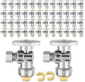 50Pcs EFIELD 1/2"Push x 3/8"OD Push-Fit Angle Stop Valve(PF-VALVE028-50) by EFIELDPEXTUBING